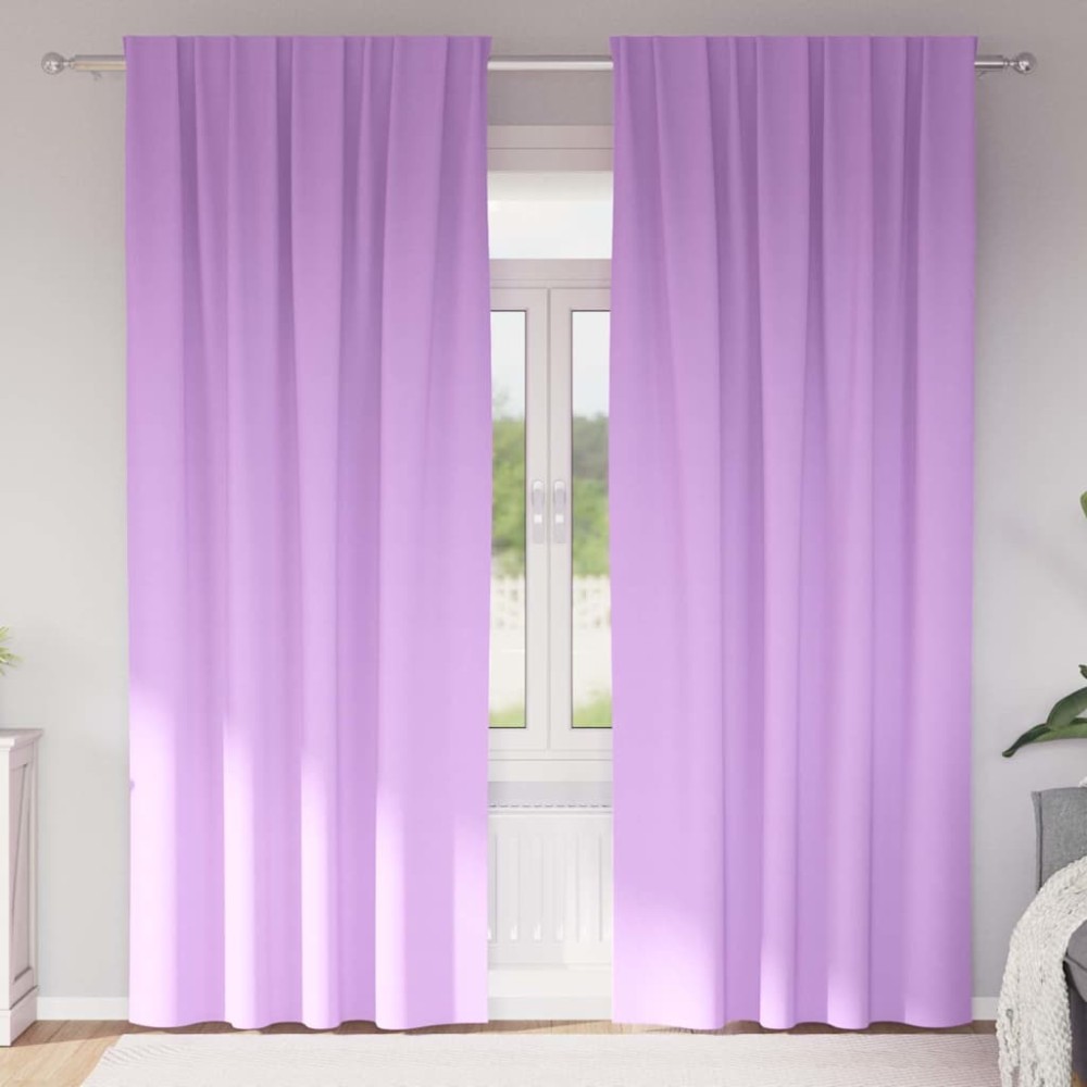vidaXL Perdele cu perdele 2 pcs Violet 260 x 140 cm Poliester