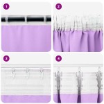 vidaXL Perdele cu perdele 2 pcs Violet 260 x 140 cm Poliester vidaXL Perdele cu perdele 2 pcs Violet 260 x 140 cm Poliester