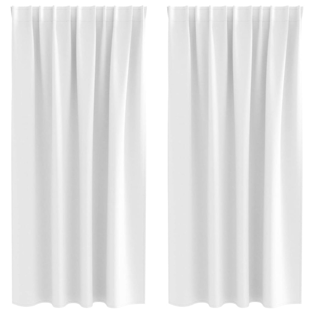 vidaXL Perdele Opaque cu Inel 2 pcs Alb strălucitor 175 x 140 cm