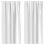 vidaXL Perdele Opaque cu Inel 2 pcs Alb strălucitor 175 x 140 cm