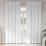 vidaXL Perdele Opaque cu Inel 2 pcs Alb pur 225 x 140 cm Poliester