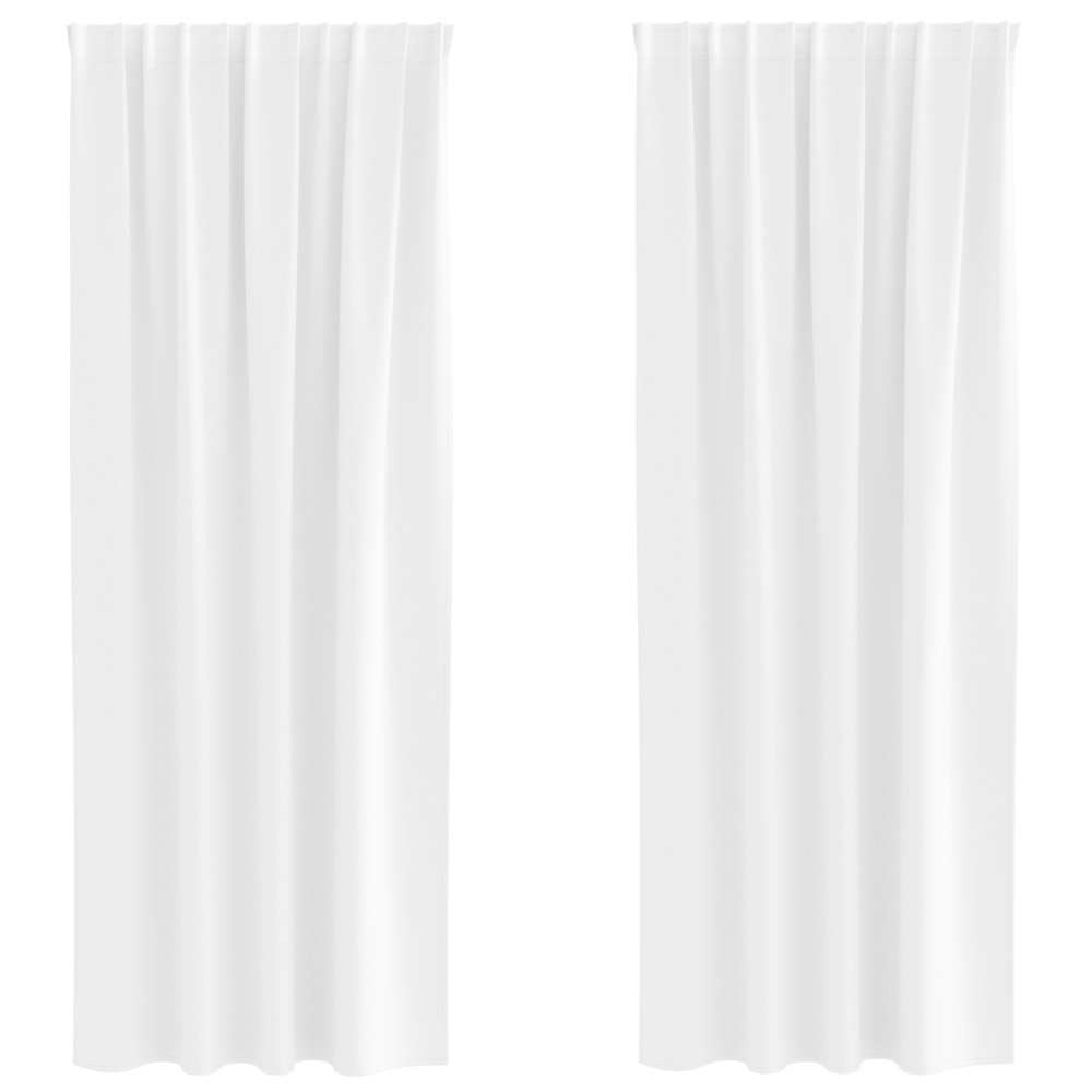 vidaXL Perdele opace cu perdele 2 pcs Alb pur 245 x 140 cm Poliester