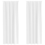vidaXL Perdele opace cu perdele 2 pcs Alb pur 245 x 140 cm Poliester vidaXL Perdele opace cu perdele 2 pcs Alb pur 245 x 140 cm Poliester