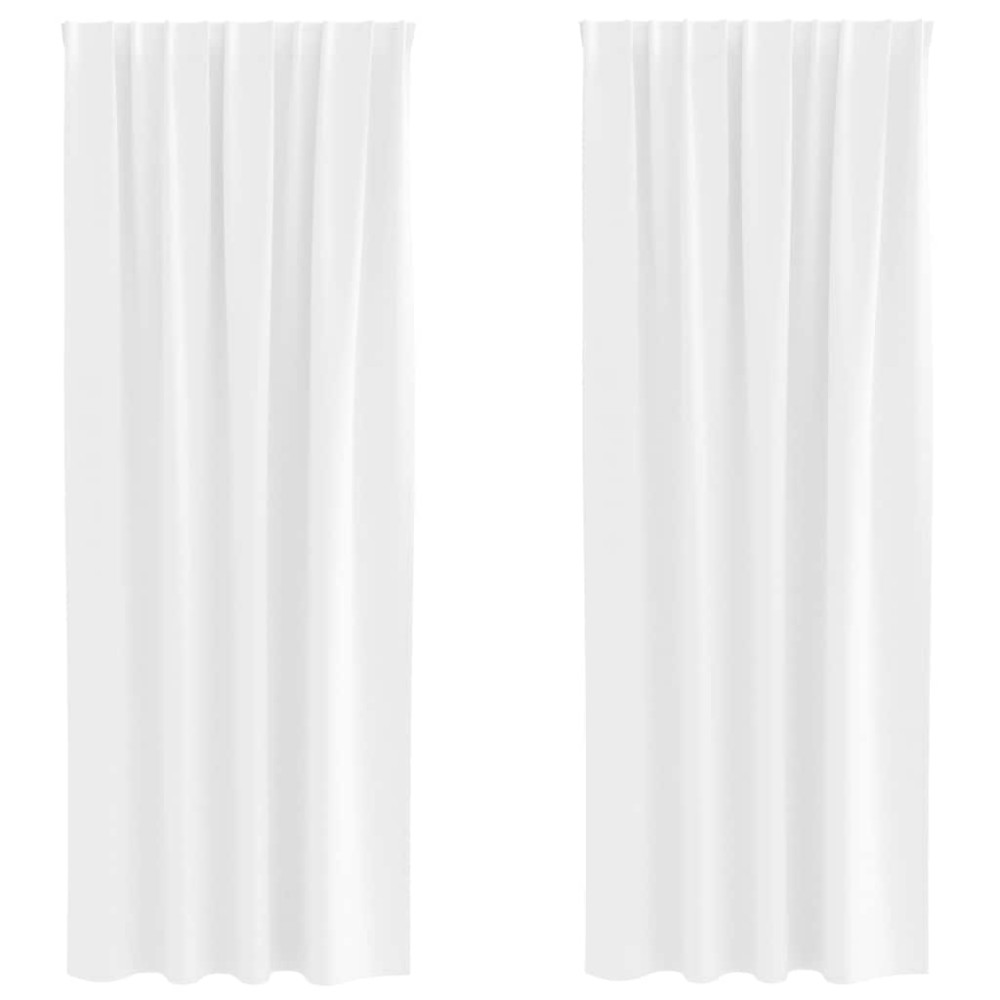 vidaXL Perdele Opaque cu Inel 2 pcs Alb strălucitor 260 x 140 cm