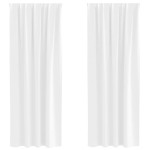 vidaXL Perdele Opaque cu Inel 2 pcs Alb strălucitor 260 x 140 cm