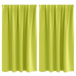 vidaXL Perdele cu perdele 2 pcs Verde măr 140 x 140 cm Poliester vidaXL Perdele cu perdele 2 pcs Verde măr 140 x 140 cm Poliester