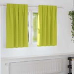 vidaXL Perdele cu perdele 2 pcs Verde măr 140 x 140 cm Poliester vidaXL Perdele cu perdele 2 pcs Verde măr 140 x 140 cm Poliester