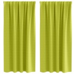 vidaXL Perdele Opaque cu Inel 2 pcs Verde 175 x 140 cm Poliester
