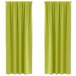 vidaXL Perdele cu perdele 2 pcs Verde măr 260 x 140 cm Poliester