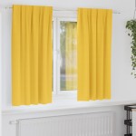 vidaXL Perdele Opaque cu Inel 2 pcs Galben muștar 175 x 140 cm