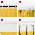 vidaXL Perdele cu perdele 2 pcs galben muștar 260 x 140 cm Poliester vidaXL Perdele cu perdele 2 pcs galben muștar 260 x 140 cm Poliester