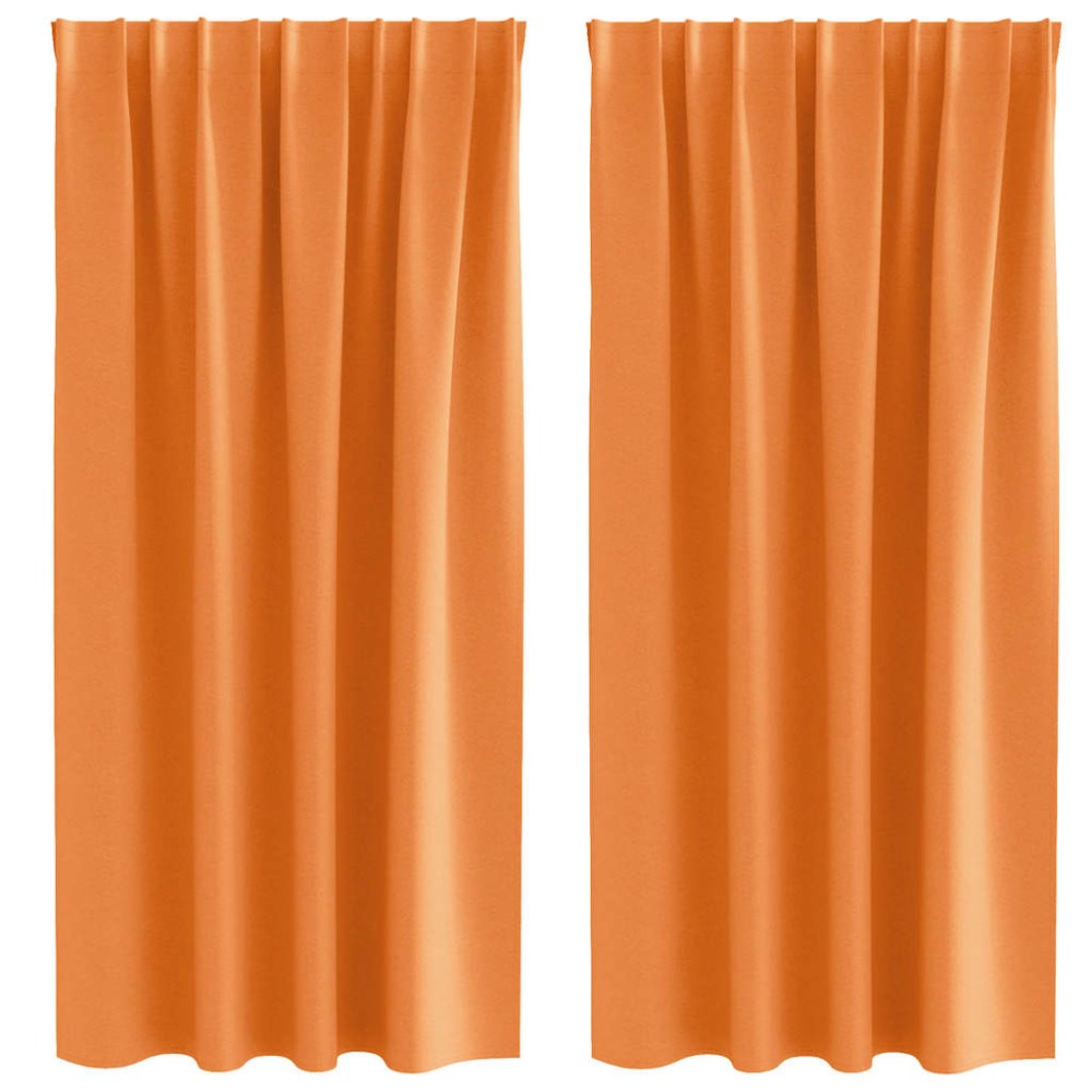 vidaXL Perdele Opaque cu Inel 2 pcs Portocaliu 175 x 140 cm Poliester
