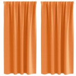 vidaXL Perdele Opaque cu Inel 2 pcs Portocaliu 175 x 140 cm Poliester