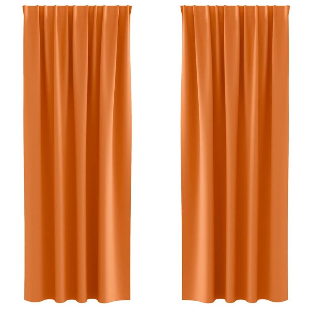 vidaXL Perdele 2 pcs Portocaliu intens 245 x 140 cm Poliester
