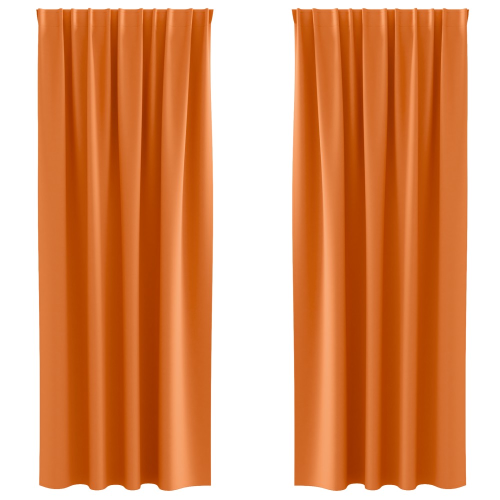 vidaXL Perdele opace 2 pcs Portocaliu intens 260 x 140 cm Poliester
