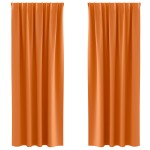 vidaXL Perdele Opaque cu Inel 2 pcs Portocalie Aprinsă 260 x 140 cm