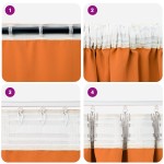 vidaXL Perdele Opaque cu Inel 2 pcs Portocalie Aprinsă 260 x 140 cm