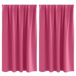 vidaXL Perdele Opaque cu Inel 2 pcs Roz Aprins 140 x 140 cm Poliester