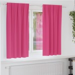 vidaXL Perdele Opaque cu Inel 2 pcs Roz Aprins 175 x 140 cm Poliester