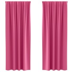 vidaXL Perdele cu perdele 2 pcs Roz intens 225 x 140 cm Poliester vidaXL Perdele cu perdele 2 pcs Roz intens 225 x 140 cm Poliester