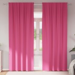 vidaXL Perdele cu perdele 2 pcs Roz intens 225 x 140 cm Poliester vidaXL Perdele cu perdele 2 pcs Roz intens 225 x 140 cm Poliester
