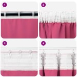 vidaXL Perdele cu perdele 2 pcs Roz intens 245 x 140 cm Poliester