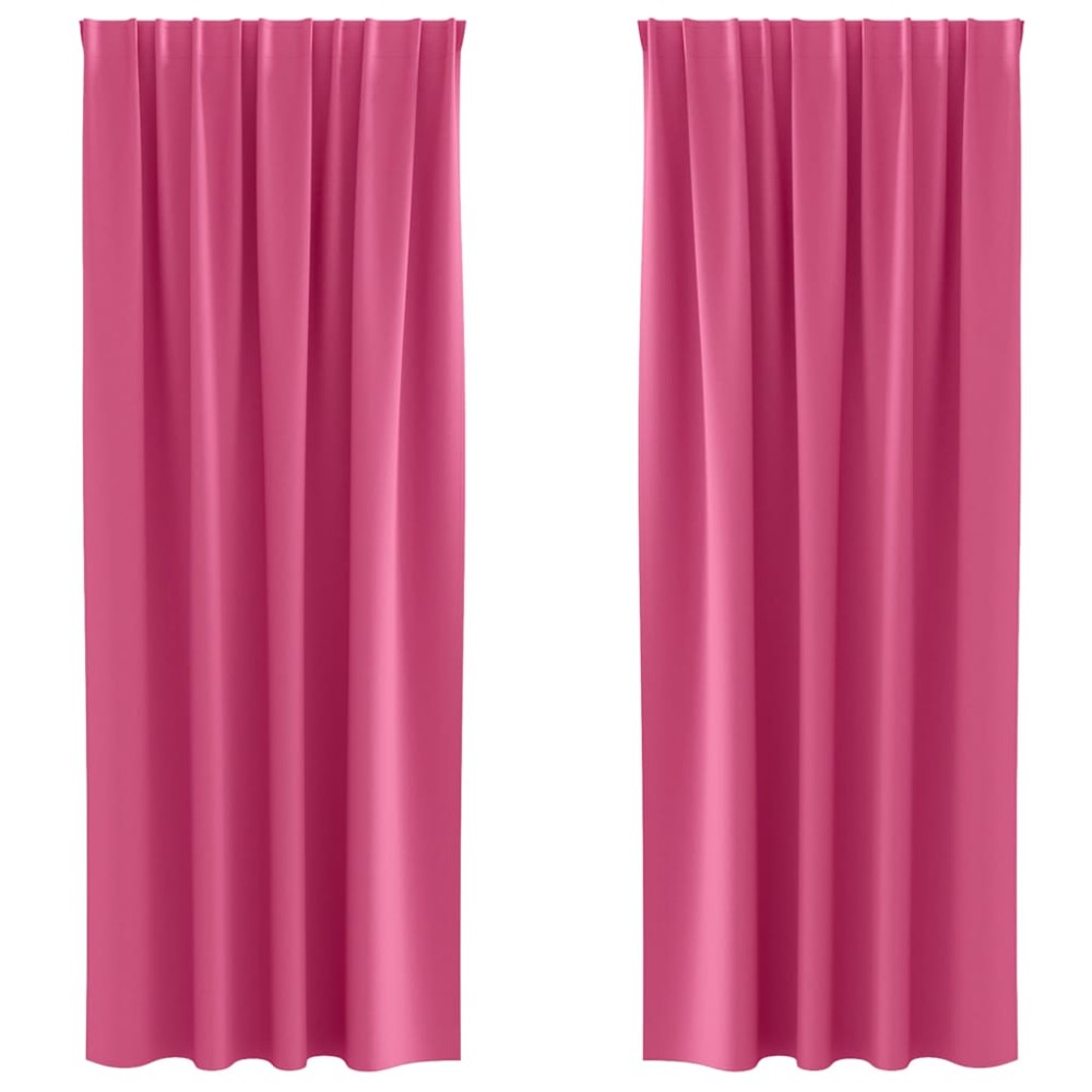 vidaXL Perdele cu perdele 2 pcs Roz intens 260 x 140 cm Poliester