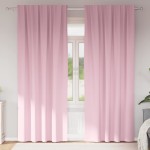 vidaXL Perdele Opaque cu Inel 2 pcs Roz bebe 225 x 140 cm Poliester