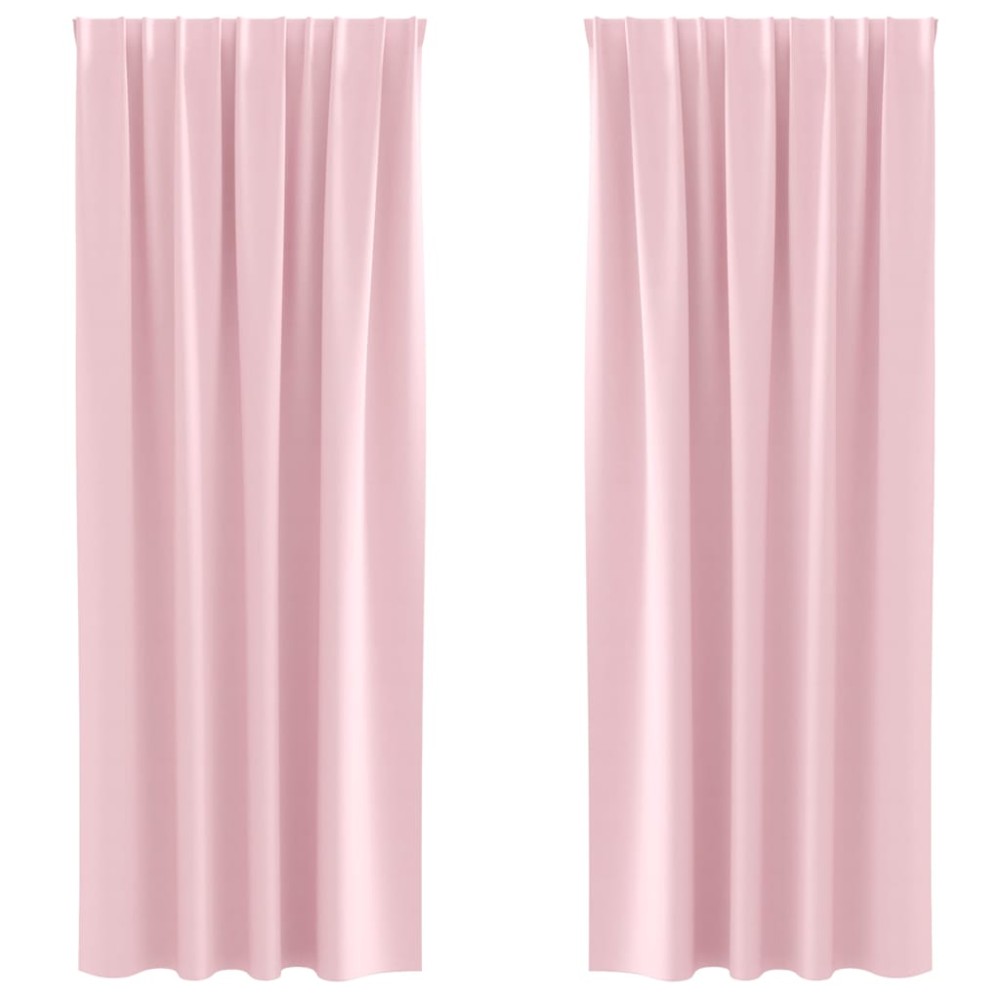 vidaXL Perdele cu perdele 2 pcs Roz bebeluș 245 x 140 cm Poliester