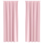 vidaXL Perdele cu perdele 2 pcs Roz bebeluș 245 x 140 cm Poliester vidaXL Perdele cu perdele 2 pcs Roz bebeluș 245 x 140 cm Poliester
