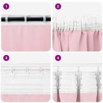 vidaXL Perdele cu perdele 2 pcs Roz bebeluș 260 x 140 cm Poliester