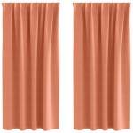 vidaXL Perdele Opaque cu Inel 2 pcs Terracota 175 x 140 cm Poliester
