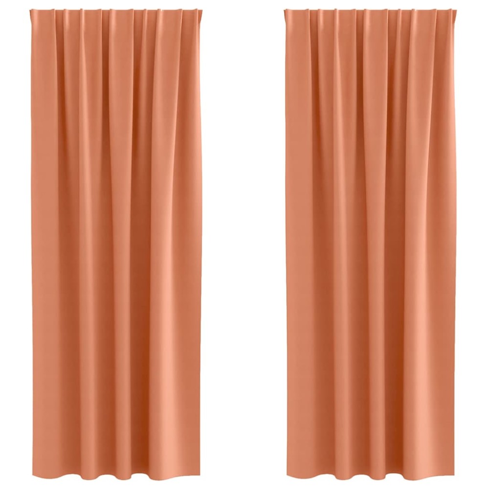 vidaXL Perdele cu perdele 2 pcs Terracota 260 x 140 cm Poliester