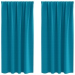 vidaXL Perdele Opaque cu Inel 2 pcs Turcoaz 175 x 140 cm Poliester