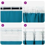 vidaXL Perdele cu perdele 2 pcs Turcoaz 245 x 140 cm Poliester