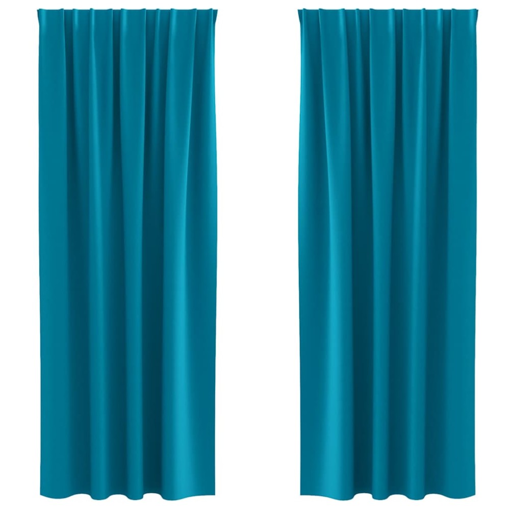 vidaXL Perdele cu perdele 2 pcs Turcoaz 260 x 140 cm Poliester
