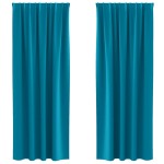 vidaXL Perdele cu perdele 2 pcs Turcoaz 260 x 140 cm Poliester