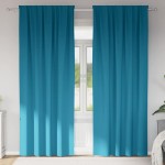 vidaXL Perdele cu perdele 2 pcs Turcoaz 260 x 140 cm Poliester