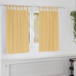 vidaXL Perdele cu perdele 2 pcs Bej Poliester vidaXL Perdele cu perdele 2 pcs Bej Poliester