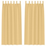 vidaXL Perdele opace cu perdele 2 pcs Bej 225 x 140 cm Poliester