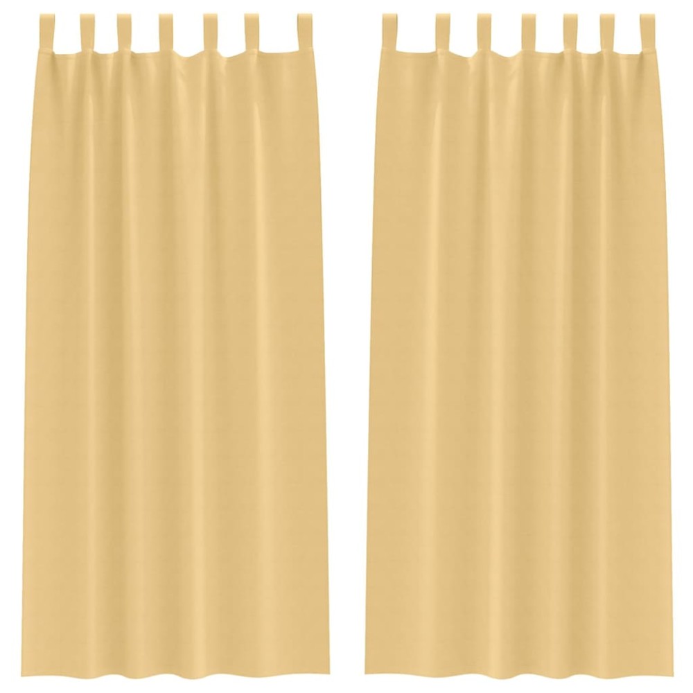 vidaXL Perdele cu perdele 2 pcs Bej 245 x 140 cm Poliester