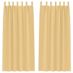 vidaXL Perdele cu perdele 2 pcs Bej 260 x 140 cm Poliester