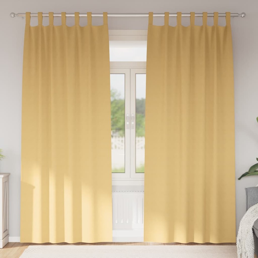 vidaXL Perdele cu perdele 2 pcs Bej 260 x 140 cm Poliester