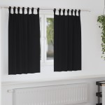 vidaXL Perdele opace cu perdele 2 pcs Negru 140 x 140 cm Poliester vidaXL Perdele opace cu perdele 2 pcs Negru 140 x 140 cm Poliester