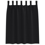 vidaXL Perdele opace cu perdele 2 pcs Negru 140 x 140 cm Poliester vidaXL Perdele opace cu perdele 2 pcs Negru 140 x 140 cm Poliester