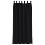 vidaXL Perdele opace cu perdele 2 pcs Negru 225 x 140 cm Poliester vidaXL Perdele opace cu perdele 2 pcs Negru 225 x 140 cm Poliester