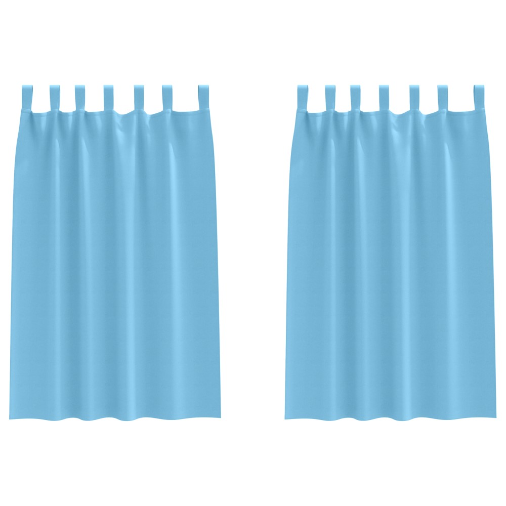 vidaXL Perdele opace 2 pcs Albastru deschis 175 x 140 cm Poliester