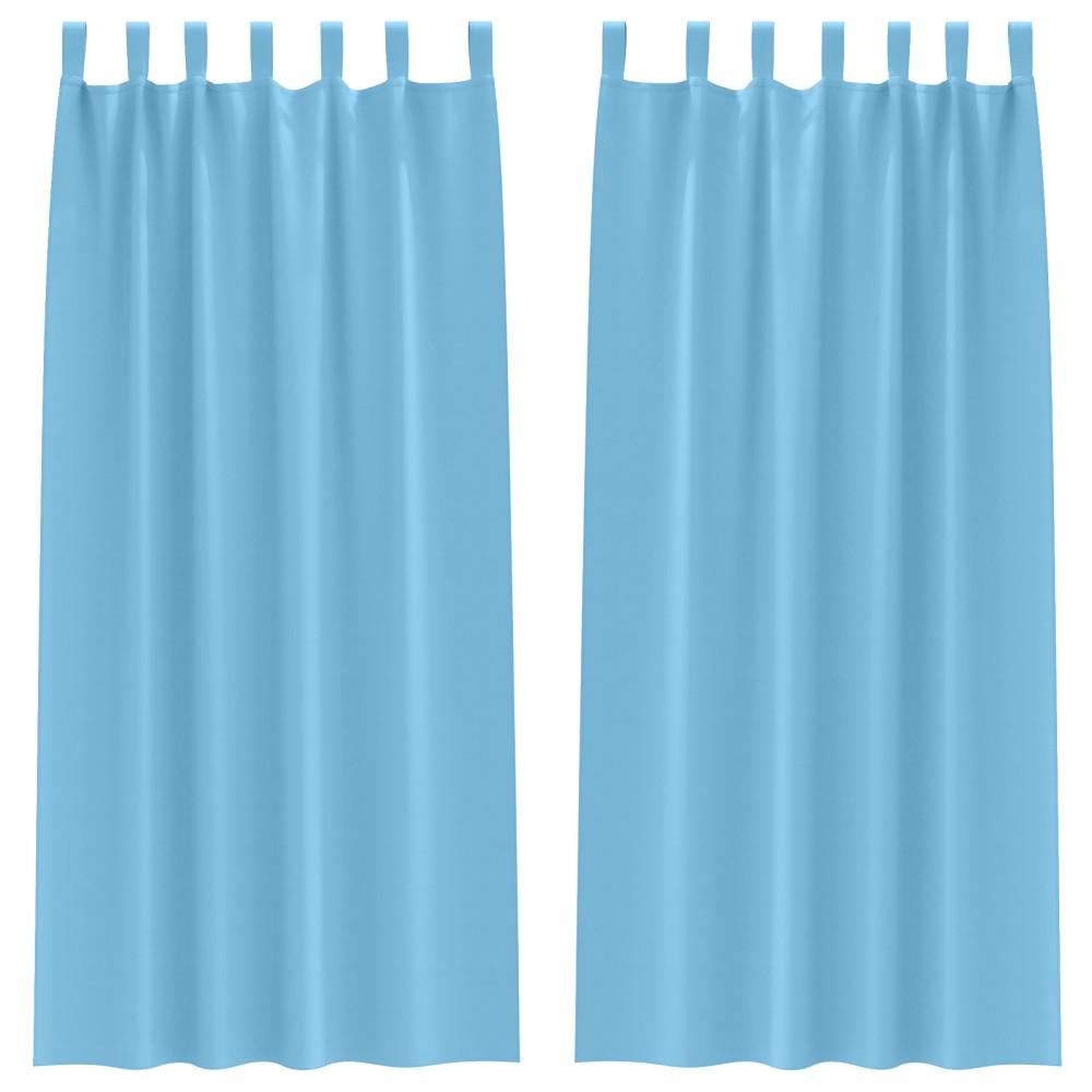 vidaXL Perdele opace 2 pcs Albastru deschis 225 x 140 cm Poliester