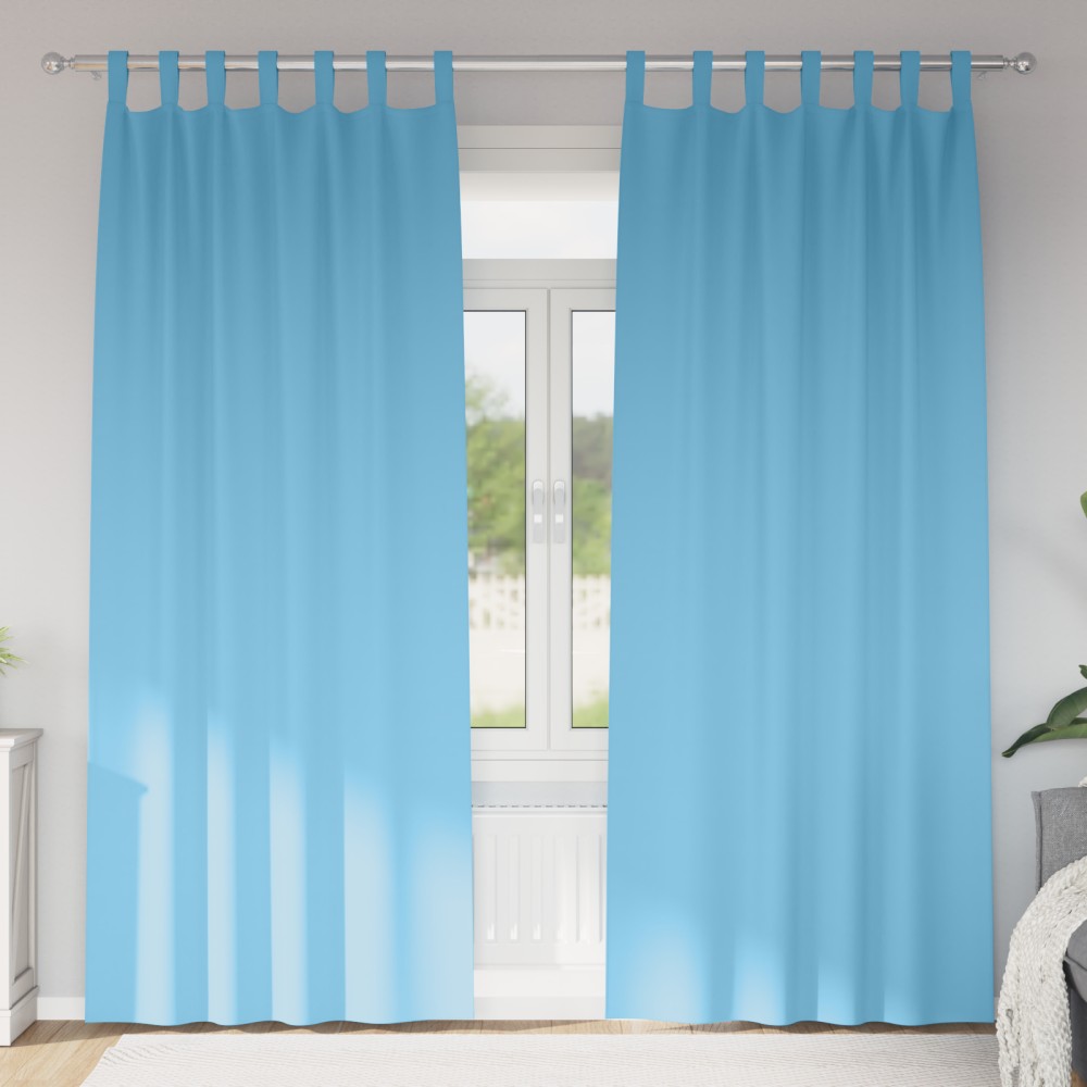 vidaXL Perdele opace 2 pcs Albastru deschis 225 x 140 cm Poliester