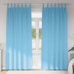 vidaXL Perdele opace 2 pcs Albastru deschis 225 x 140 cm Poliester